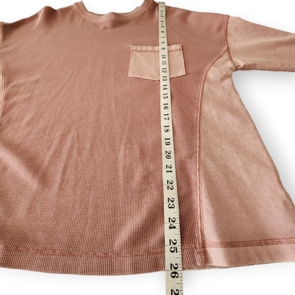 Wild Fable Boxy Waffle Weave Long Sleeve Pullover Dusty Rose Pink Size L - Picture 3 of 5
